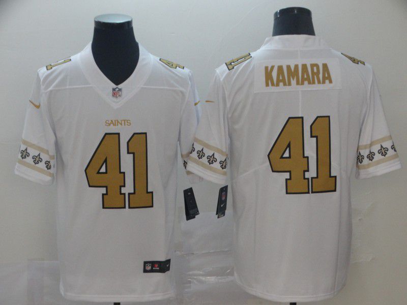 Men New Orleans Saints #41 Kamara White team logo cool edition NFL Jerseys